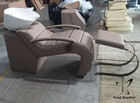 Nouveau design de fauteuil de lavage pour salon, unité de lavage inclinable, plusieurs couleurs tendance, avec lavabo et repose-pieds