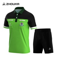 Ensembles d'uniformes d'arbitre de football à séchage rapide personnalisés originaux polo à sublimation en polyester maillot d'arbitre de football