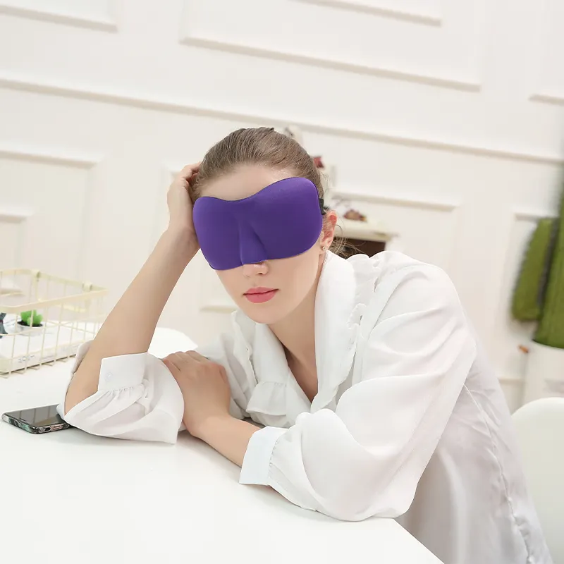 Venta al por mayor de alta calidad colorido cómodo personalizado de felpa de viaje 3D Sleep Eye Mask