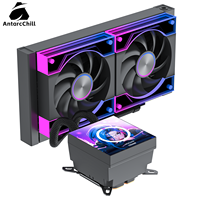 Enfriador de Agua AntarcChill de 240 mm, Cabezal de Bomba Magnética de 3.95 Pulgadas, Kit de Refrigeración Líquida Compacto para PC de Escritorio ITX de Torre Media