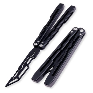 Couteau de poche multifonctionnel en aluminium EDC, couteau pliant d'entraînement pour débutants en plein air, couteau <span class=keywords><strong>Balisong</strong></span> portable pour entraînement - Product Image 1