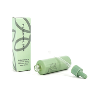 Bon prix Bouteilles cylindriques en verre pour sérum 30ml 50ml 60ml emballage cosmétique d'huile essentielle de luxe givre compte-gouttes pour soins de la peau
