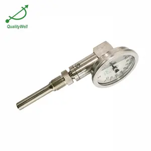 2.5" Silicon Oil Glycerine Oil Filled SS 304 Stainless Steel Bimetal Thermometer Removable Thread G1/4" Can Customized