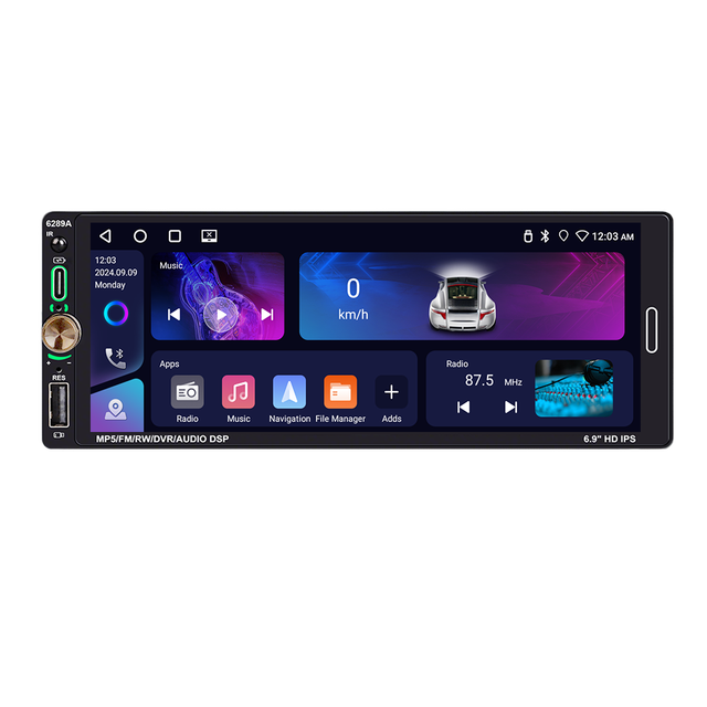 6.86inch 1din Android Device 1280*480 with 7+1 RCA/Power Cable/Reverse Camera Cable/GPS Antenna/6P-USB Cable/Manual