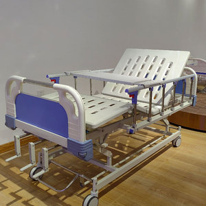 Cama de Hospital Manual con Manivela, Tres Funciones, con Barandas, para Cuidado en el Hogar y Pacientes Mayores - Product Image 1