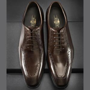 Italian Design Plus Size Men's Oxford Shoes Square Lace-Up Closure Anti-Slip Breathable Lightweight Genuine Leather Upper - Product Image 3