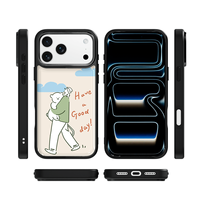 Coque de téléphone AG Feeling Black Edge avec motif Gilding Good Day pour iPhone 17, 17 Pro Max, 16 Pro, 15 – Coque magnétique