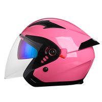 Casque demi-visage de moto avec pare-soleil intérieur-certifié sécurité DOT, ABS durable, couleurs vives