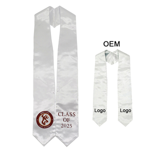 Mondon Üretici Özel Tasarım Nakışlı Okul Mezuniyet Stolası ve Kuşağı %100 Polyester Unisex - Product Image 1