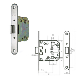 Loquet de porte à bord arrondi en acier zingué Wolfpack 2000-50 - Product Image 2