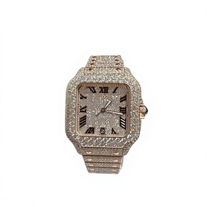 Fashion Hip Hop Square Diver Stainless Steel Automatic <b>Mechanical</b> <b>Watch</b> VVS Moissanite Glass Diamond Iced Unisex 10 Bar Water - Product Image 1