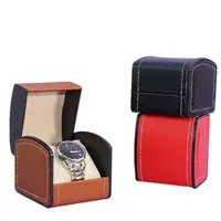 Caixa de relógio de luxo com logotipo personalizado, caixa preta vermelha para presente