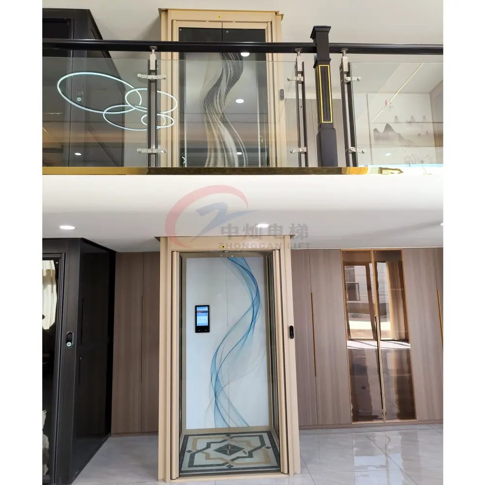 CE 320kg 400kg cheap price hydraulic house villa use elevator lift 3 floor 4 stops panoramic residential home elevator