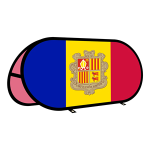 Bannière déroulante ovale <span class=keywords><strong>Andorre</strong></span> en tissu warp-knitted pour la publicité extérieure, promotion, tente extérieure - Product Image 1