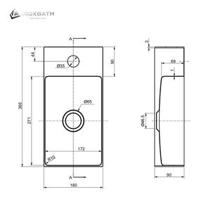 Lavabo Rectangular Dorado de Acero Inoxidable 304 <span class=keywords><strong>para</strong></span> Baño - Product Image 3