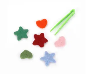 other felted wool baby educational toys Montessori Transfer tweezers and felt stars