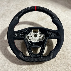Volant en Suédine pour <span class=keywords><strong>Seat</strong></span> <span class=keywords><strong>Leon</strong></span> <span class=keywords><strong>Cupra</strong></span> Mk3 2013 2014 2015 2016 2017 2018 2019 Volant en Fibre de Carbone - Product Image 1