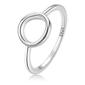Bagues de fiançailles circulaires en argent sterling 925 plaqué platine Qings pour femmes et filles - Product Image 1