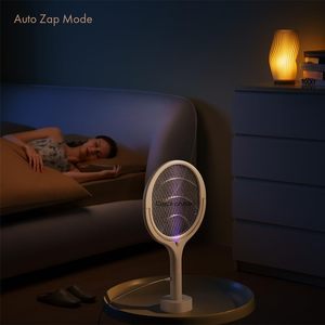 Raquette anti-moustiques rechargeable en ABS solide avec tête rotative et perche télescopique pour la vente en gros - Product Image 5