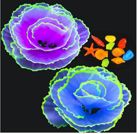 Vente en gros d'aquariums et d'accessoires Décoration d'aquarium Montagne en silicone non toxique Coral Mountain Ensemble de récifs coralliens colorés