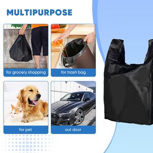 Huamaohengchun Plastic Bags Black, (11.5'x 6.5" x 21') <b>Shopping</b> & Grocery Bags for <b>Small</b> Business & Restaurants in Bulk - Product Image 4
