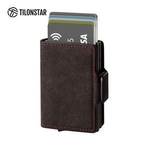 TILONSTAR TVC200DA ขายส่ง MOQ ต่ำ กระเป๋าสตางค์แบบพับอัตโนมัติสองชั้น วัสดุอะลูมิเนียม สำหรับใส่บัตรแบบซับลิเมชั่น พร้อม RFID ป้องกันการโจรกรรมข้อมูล ดีไซน์หรูหรา - Product Image 2
