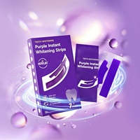 Bandes blanchissantes pour les dents Pap Purple Essence Menthe Rafraîchissante pour une haleine fraîche, éliminent les taches, bandes sèches sans résidus, marque privée