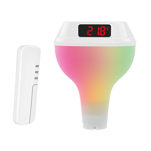 Termômetro solar de piscina flutuante com luz RGB, display digital, impermeável para spa, lagoa, aquário - Product Image 1