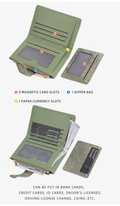 Cartera Pequeña de Lona Personalizada para Mujer, Billetera para <span class=keywords><strong>Dama</strong></span>, Porte Monnaie, Carteras Delgadas Bifold para Mujer, a la Moda - Product Image 5