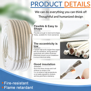 Cable de Fibra de Vidrio Trenzado con Mica, Resistente al Calor hasta 500 <span class=keywords><strong>Grados</strong></span>, 1.5mm 2.5mm 4mm 6mm 10mm 16mm 25mm 35mm, Cable de Alta Temperatura para Horno - Product Image 3