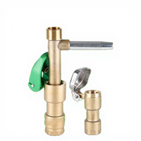 Robinet de remplissage rapide en laiton pour jardin, distributeur d'eau paysager, tige de robinet en cuivre à insertion au sol de 6 mm, robinet à clé pour pelouse de 1 pouce