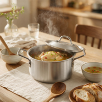 Ensemble de casseroles en aluminium best-seller, plusieurs tailles, avec double poignée et couvercle, pour la maison, l'hôtel et le restaurant