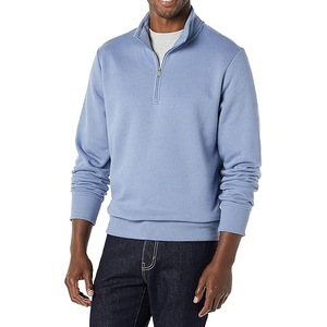 Sudadera Personalizada de Secado Rápido para Hombre, con Capucha, Cierre de Cremallera de un Cuarto, Manga Larga, Color Sólido, Bordada, Deportiva, 100% Algodón de Punto - Product Image 2