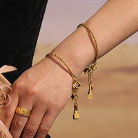 Bracelet ouvert à double tressage antique de rêve, non en acier inoxydable, avec étoile en diamant montée, pour fabricants de multi-accessoires DIY