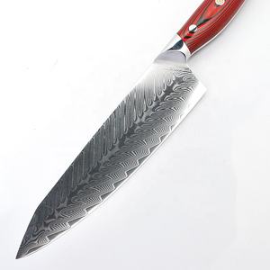 Cuchillos japoneses hechos a mano Messer Damasco cuchillo de cocina Sethot <span class=keywords><strong>Sa</strong></span> Santoku Chef espacios en blanco Real 67 capas Vg10 acero profesional Japón - Product Image 3