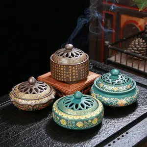 Antique Cloisonne Incense Burner Crafts Decoration Home Insertion Path Enamel Color Generation