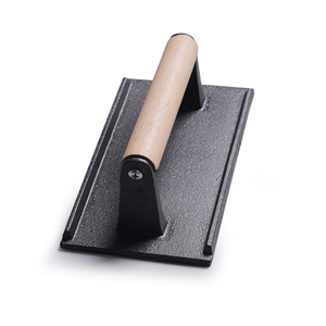 Prensa para Smash Burgers de Hierro Fundido Precurado, Rectangular, Resistente, para Carne, Filetes y Tocino, con Mango de Madera para Plancha - Product Image 2