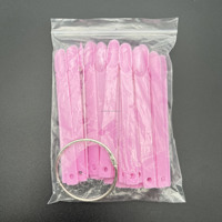 Lot de 50 faux ongles roses vifs en amande pour manucure, présentoir de couleurs de vernis gel, idéal pour la pratique en salon de beauté
