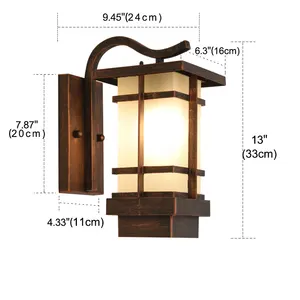 Retro lampada da parete esterna esterna da parete con parasole in vetro trasparente a parete IP65 impermeabile lanterna E26 per la casa del portico