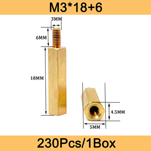 M3 Nam Và Nữ Thép Không Gỉ Brass Hex Standoff Spacer Stud Hexagon Pcb Threaded Standoff Vít - Product Image 2