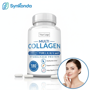 Complément alimentaire multi-collagène OEM 5 types de protéines hydrolysées d'origine alimentaire <span class=keywords><strong>pour</strong></span> la beauté des femmes, <span class=keywords><strong>les</strong></span> soins de la peau, <span class=keywords><strong>les</strong></span> cheveux, <span class=keywords><strong>les</strong></span> <span class=keywords><strong>os</strong></span> et la santé des articulations - Product Image 1