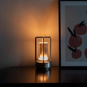 BFモダン充電式ポータブルLEDテーブルランプタッチセンサー調光式コードレスデスクライトキャンプ用バッテリーアルミ20ホテル - Product Image 4