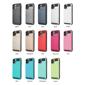 สไลด์กระเป๋าสตางค์บัตรเครดิตสล็อต PC TPU เคสโทรศัพท์สำหรับ <span class=keywords><strong>iPhone</strong></span> 12 11Pro <span class=keywords><strong>Max</strong></span> XR <span class=keywords><strong>XS</strong></span> <span class=keywords><strong>Max</strong></span> X 8 7 6S Plus ปกหลัง - Product Image 6