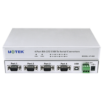Convertidor USB a RS232 de Alta Calidad, 4 Puertos USB2.0, Protección ESD de 15KV, Compatibilidad Universal, Conector COM DB9 de 9 Pines, UT-860