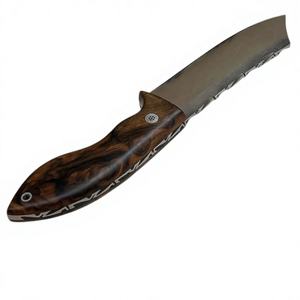 Cuchillo Bowie Kilimanjaro de Supervivencia, Hecho a Mano, de Grado Industrial, Hoja de Acero Inoxidable N690 con Borde Dentado, Mango de Madera de Nogal - Product Image 1