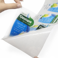 Autocollant personnalisé transparent et étanche en PP transparent pour bouteille de shampoing Autocollants pour étiquette d'emballage BOPP Impression de bouteille de shampoing