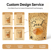 Sachet Doypack Personnalisé en Papier Kraft avec Fenêtre Transparente et Fermeture Zip Refermable pour Emballage Alimentaire (Noix, Graines, Épices, Snacks)