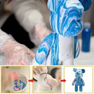 Juego de oso fluido, juguetes pintados con grafiti para niños, muñeco de oso de diamantes de imitación DIY, hucha blanca en blanco, juguete sin yeso al por mayor - Product Image 6