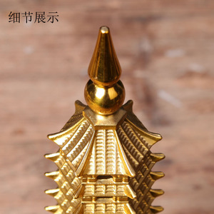 Ornement de pagode Wenchang en cuivre pur, à neuf ou treize étages, symbolisant le succès aux examens, parfait pour le salon ou - Product Image 4