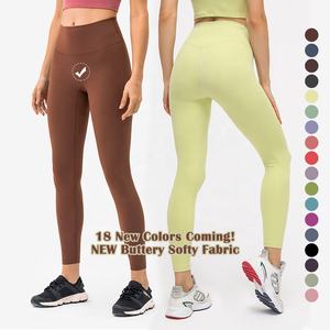 Mallas de Yoga con bolsillos para mujer, Leggings de nailon de cintura alta, longitud hasta el tobillo, sensación desnuda - Product Image 1